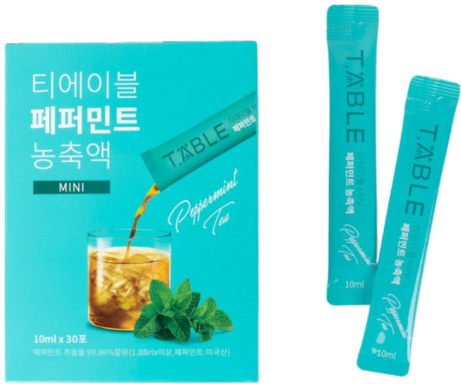 티에이블 페퍼민트티 농축액 mini 1세트 50개입, 10g, 1개