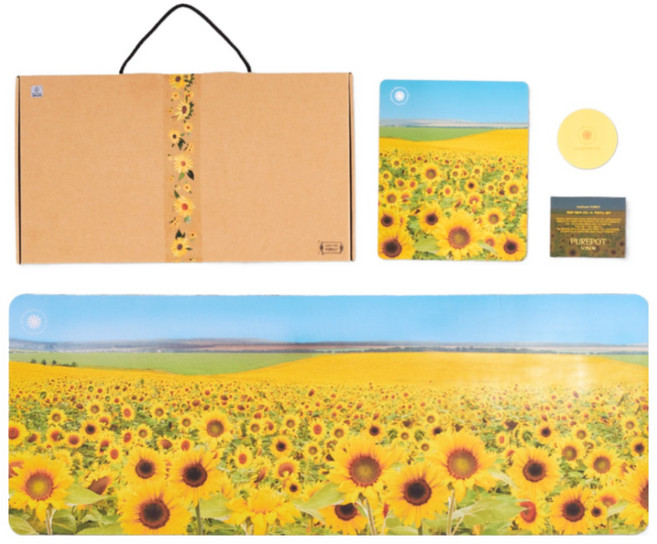 풍수 해바라기 데스크매트 마우스패드, 혼합색상, 1세트