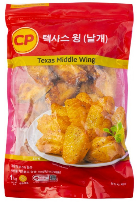 에이치에이유통 CP 텍사스 윙 날개 1kg 버팔로 윙 핫윙, 1개