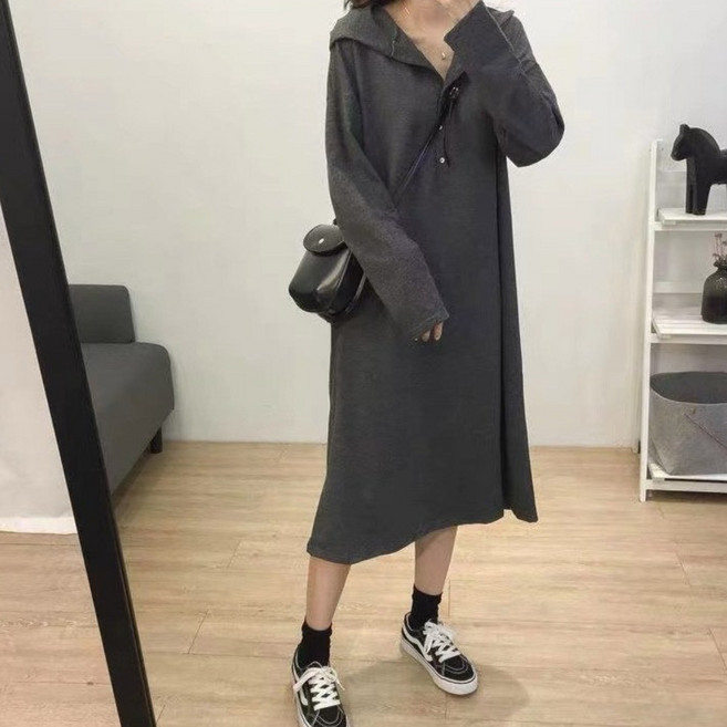 바이알 가을 후드 원피스 77가능