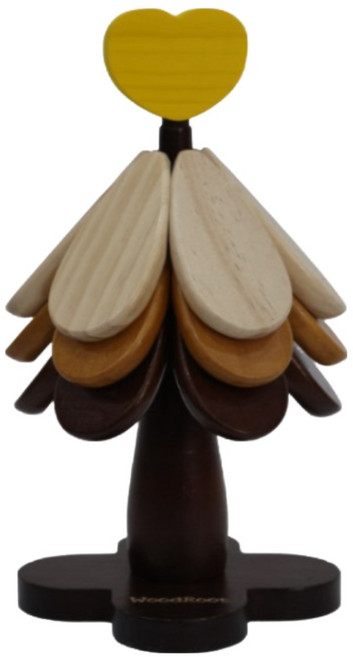 WOODROOT 별별트리 원목 나무 인테리어 냄비받침대, 1세트, 옐로우하트