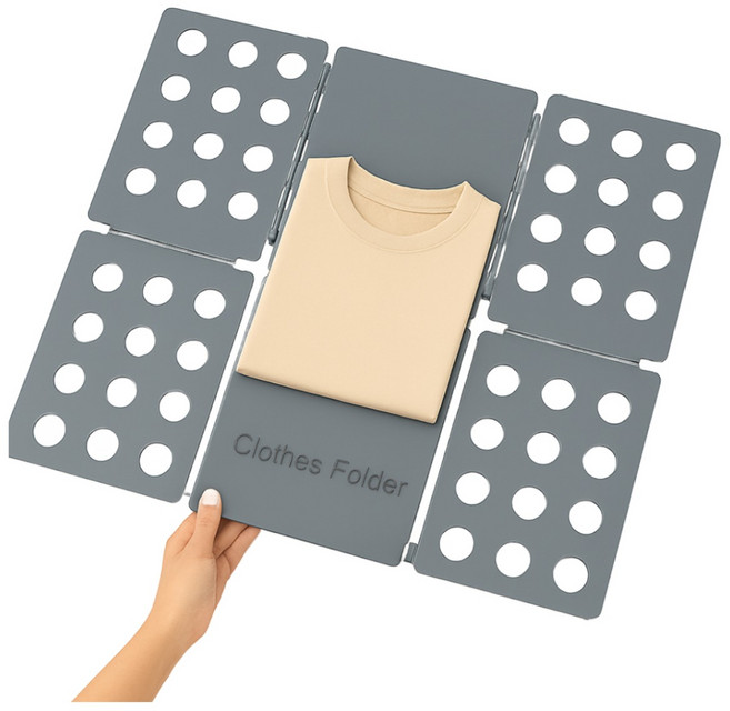 파이프원 옷접기판 빨래개기 옷접기폴더, 1개, 그레이