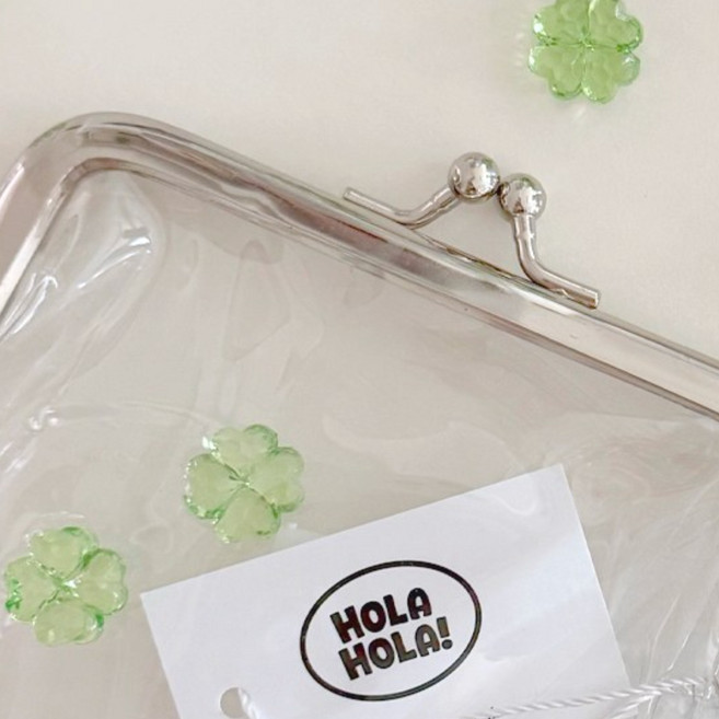 최화정 투명지갑 투명똑딱이 PVC 화장품 파우치