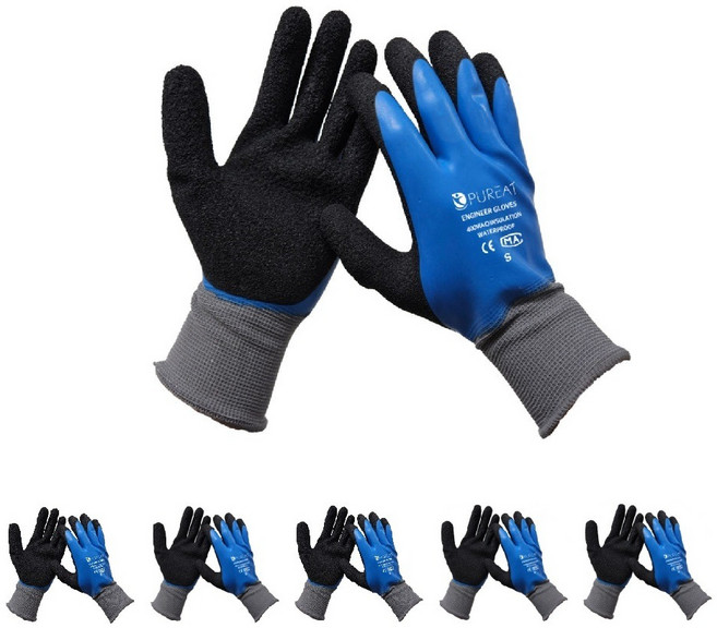 퓨리트 엔지니어 장갑 교류 400V 전기 절연 방수 방유 감전 라텍스 특수 저전압 전기차 장갑, 6개