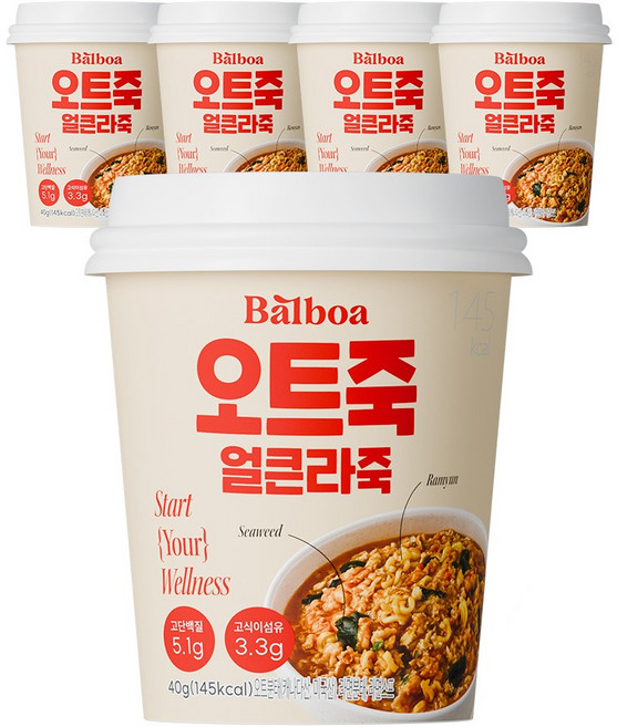 발보아 저당 오트밀 죽 얼큰라죽, 5개, 40g