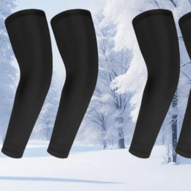 스노블링 따뜻한 겨울 팔토시 팔워머, 2세트, 블랙