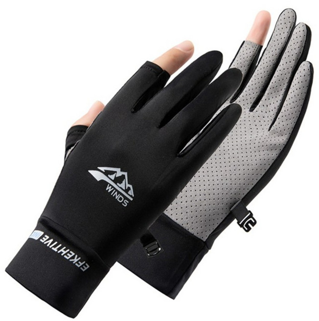 패션리더 남성 터치 두손가락 장갑 스포츠 헬스 자전거 등산 자외선차단 운전 두손가락장갑
