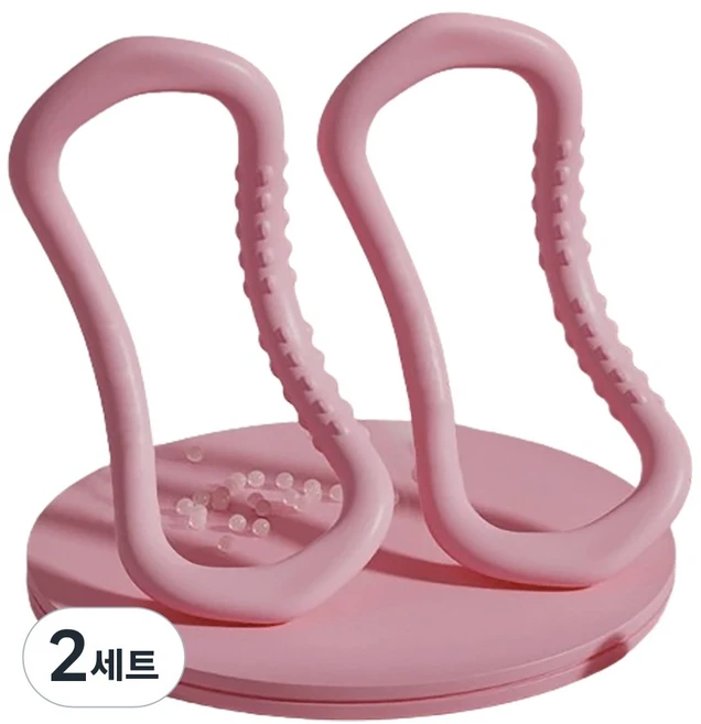 리브에어 파스텔 요가링 하드 타입, 2세트, 핑크 마사지 - 쿠팡