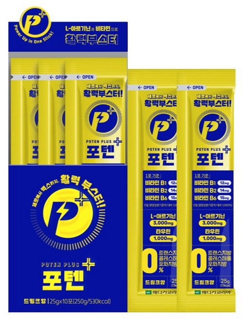 포텐+ 플러스 아르기닌젤리 비타민B젤리 타우린, 10개, 25g