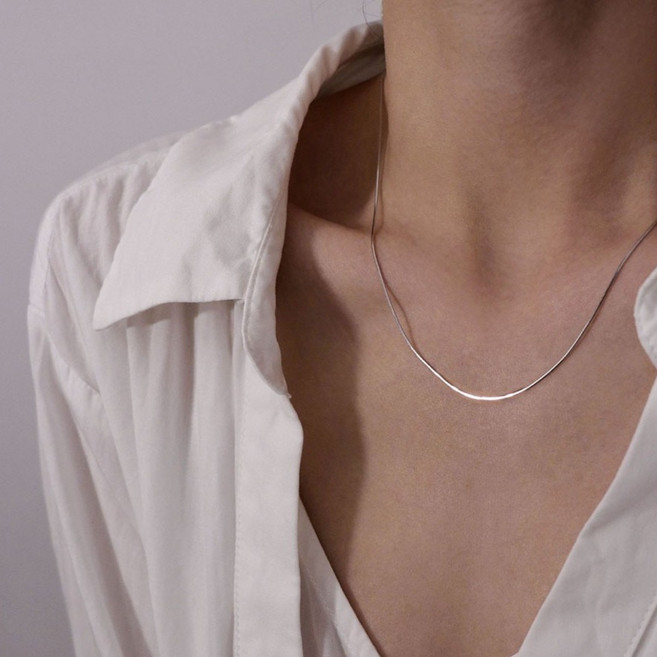 소우샵 스네이크 가는 체인 은목걸이