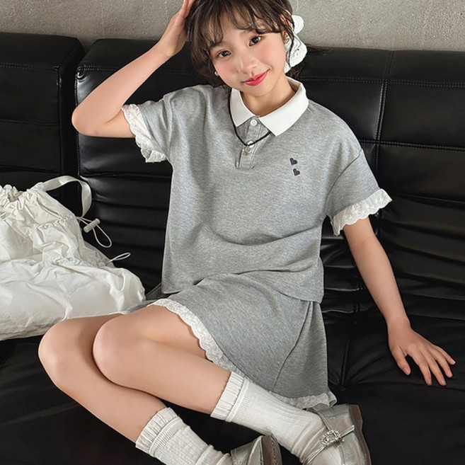 인싸모여 여자아이 옷 러블리 여름 반팔 반바지 세트