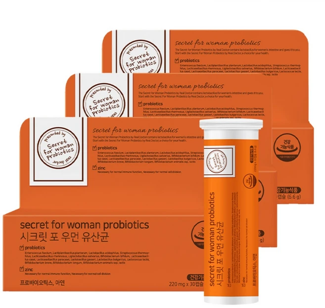 시크릿 포 우먼 유산균골드 (1개월분) / 유럽특허 VL8 질유래 건강한질에서 추출한유산균 8종 다니스코 14종 다이어트 갱년기 면역건강 여성전용유산균, 3박스, 30정 - 쿠팡