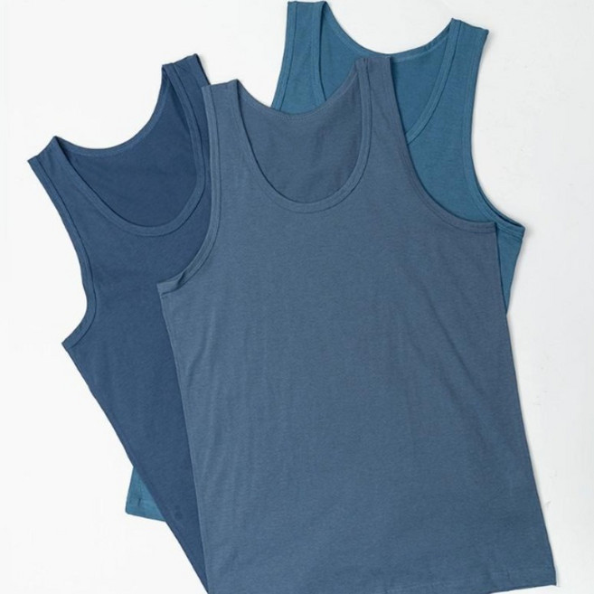 MSFIT 국내생산 사계절 남성 순면 100% 민소매 런닝 3종세트