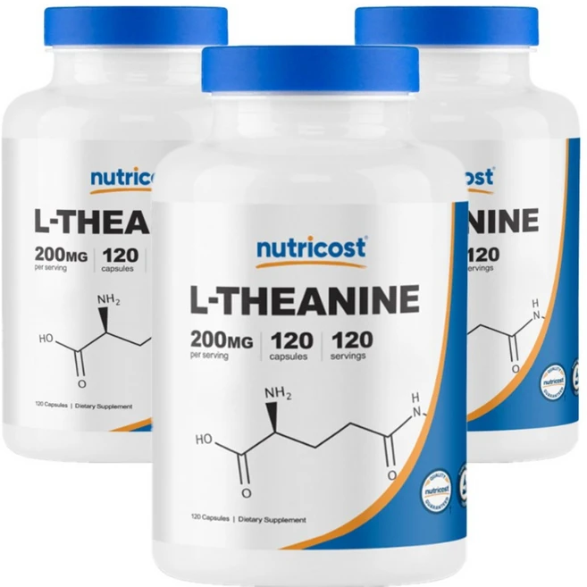 뉴트리코스트 L-테아닌 200mg 캡슐, 120정, 3개 - 쿠팡