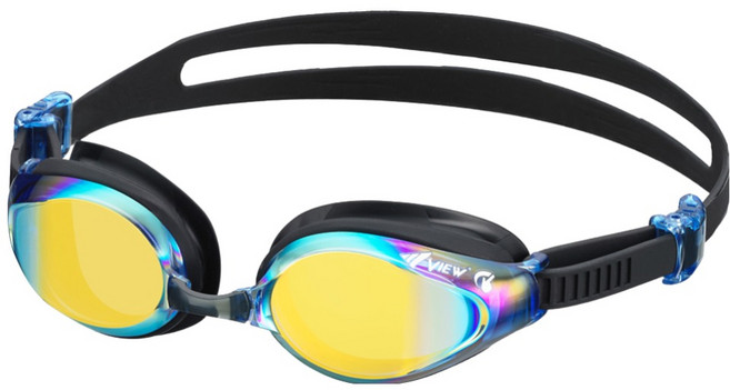 뷰 물안경 V640ASAM 미러렌즈 수경, BLGO, 1개