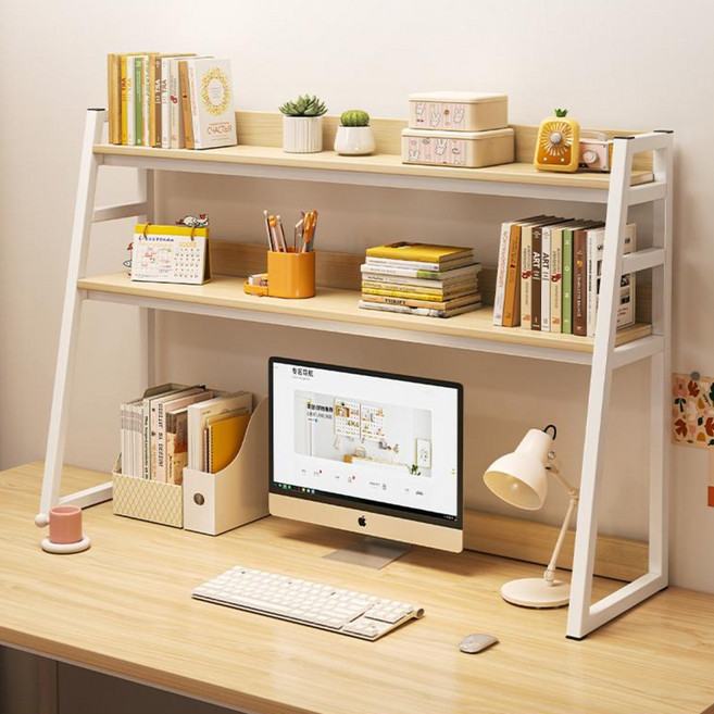 밀레 책상선반 스틸 책꽂이 2단 철제선반 115cm, 화이트