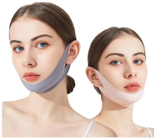 딥톡 턱살 리프팅 밴드 페이스 윤곽 탄력 마스크 DT0883, 1개, 그레이