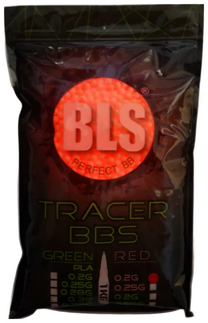 BLS 빨강 야광탄 0.2g 레드 트레이서 비비탄 5000발 초정밀 5.95mm 1KG 빨간, 1개 - 쿠팡