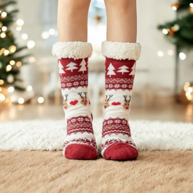 하트제이 1+1 남녀공용 두툼한 롱 수면양말 임산부 무압박 미끄럼방지