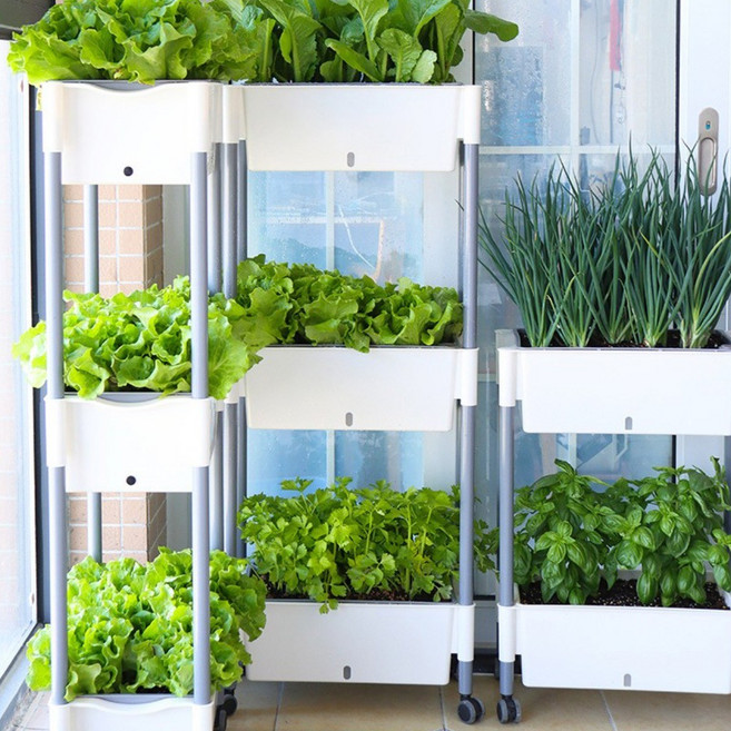 1단 2단 3단 기본형 고정형 이동형 화분 아파트 옥상 베란다 홈가드닝 상추 토마토 키우기 텃밭 미니텃밭 허브키우기 217002, 고정형2단, 추가안함, 추가안함, 1개