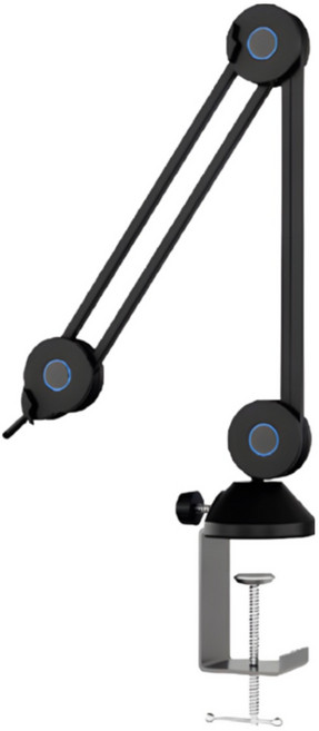 마이크 거치대 탁상용 스탠드 높이조절 접이식 암 홀더, 블랙, 1개