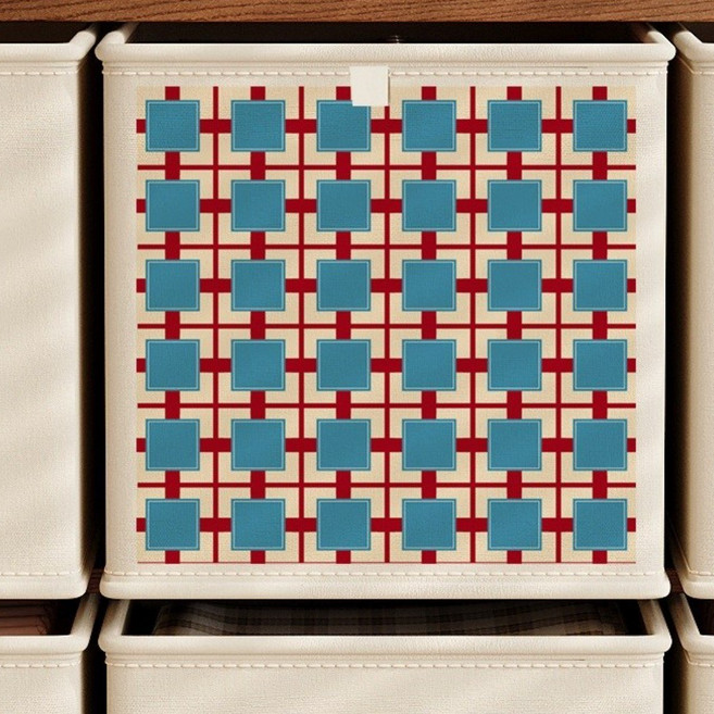 원마켓 유닛박스 수납정리함 장난감 정리 이케아 수납장 호환 대형 33x33x33, 1개, 격자그림