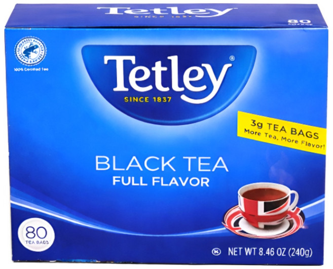 테틀리 오리지널 블랙티 풀 플레이버 (Tetley Original Black Tea Full Flavor), 1개, 80개입, 3g