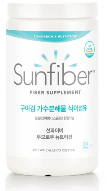 구아검가수분해물 미국 썬화이버 식이섬유 구아콩 쾌변 210g, 1개 - 쿠팡