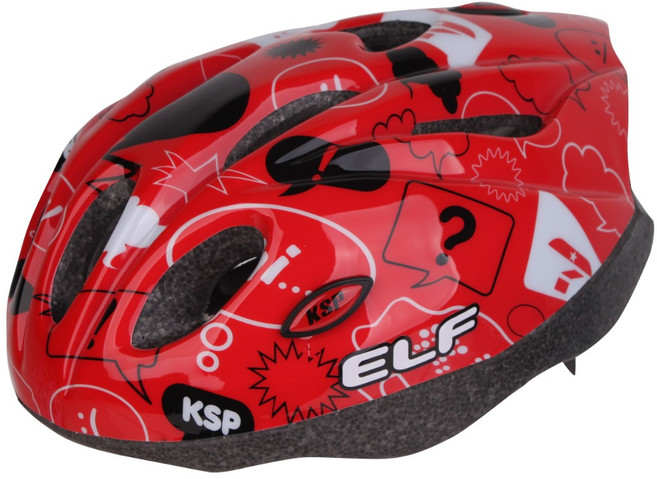 KSP 어린이 스포츠 헬멧 엘프 자전거 인라인 킥보드 씽씽이, 레드, 1개