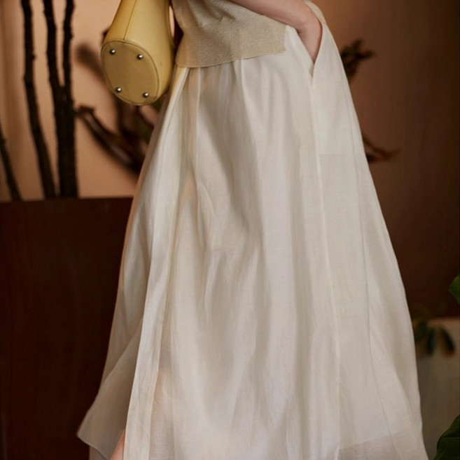 아인리 앞뒤트임 텐셀 스커트 ay3087