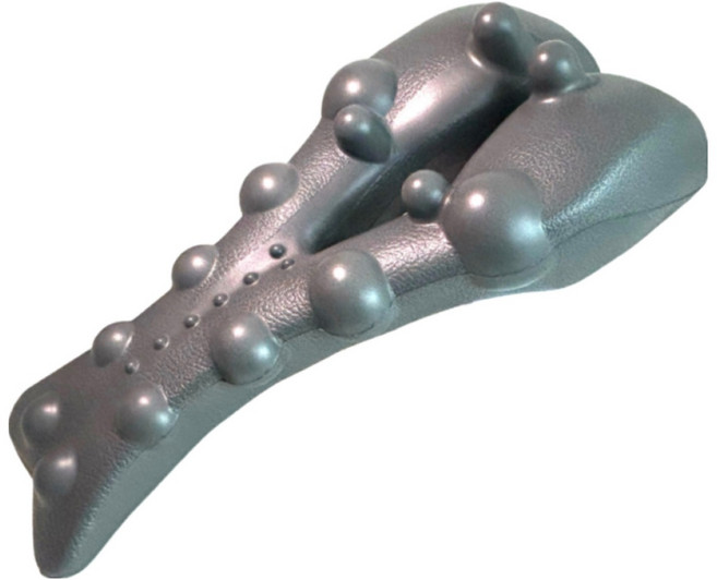 SUNALIFE 목 경추 마사지 추나 넥스트레쳐 경추 목 지압기 스트레칭 목베개, 딥그레이