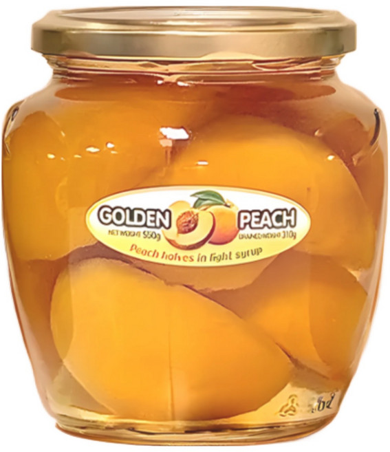골든피치 복숭아 병조림 통조림 황도 하프컷 지중해 황금복숭아 550g, 1병입, 1개
