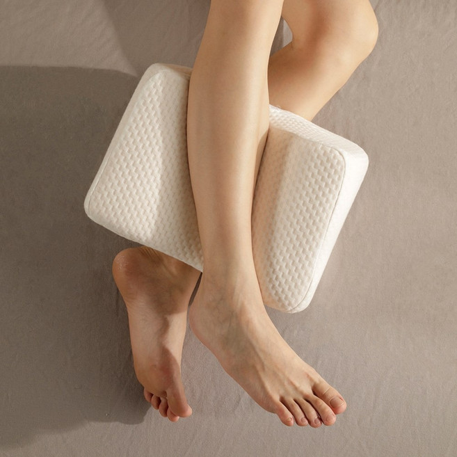 스멀리드 태아 자세 베개 옆으로자는 다리 허리 베개, 1개, 화이트