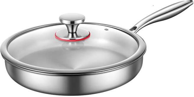 CookNest 인덕션 316 스텐 후라이팬 통5중 프라이팬, 1개, 28cm