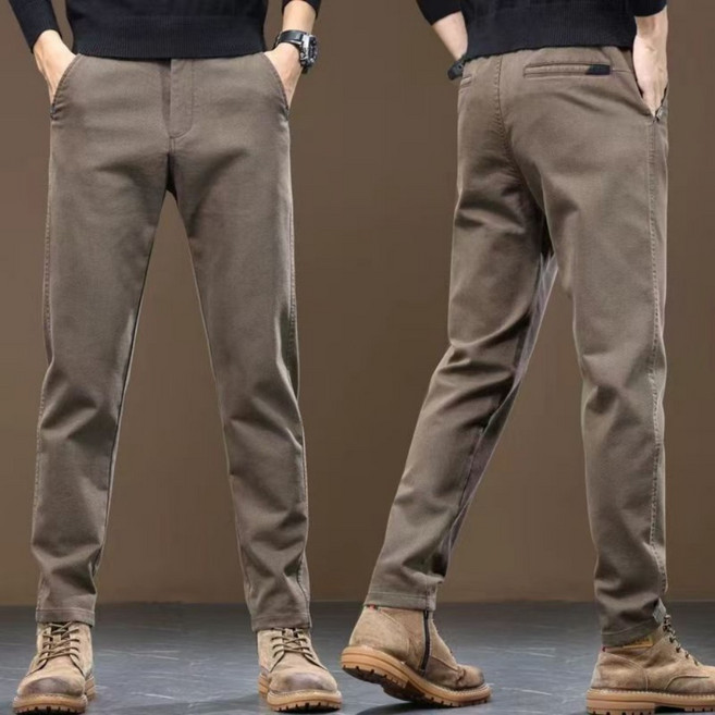 Vezri 남성용 가을 봄 캐주얼 면바지 비즈니스 슬랙스