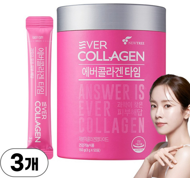 에버콜라겐 타임 50포 1박스 50일분 식약처 기능성 인정, 150g, 3개