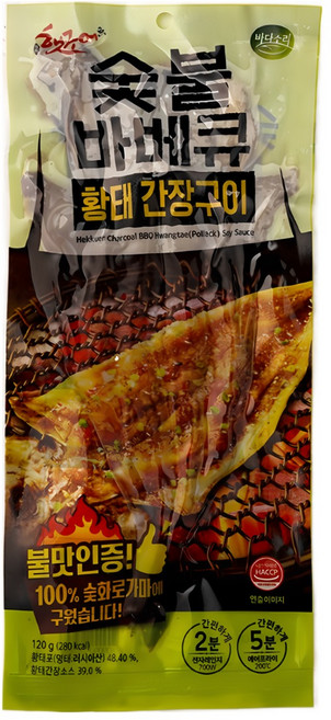 리얼 숯불 바베큐 황태구이 간장, 15개, 120g