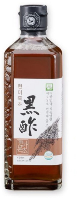 식품명인 현경태 현가본초 전통발효 현미흑초, 3개, 420ml