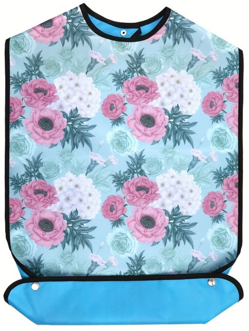 성인 턱받이 성인 앞치마 방수 환자용턱받이 식사 간병 요양, 1개, 녹저화