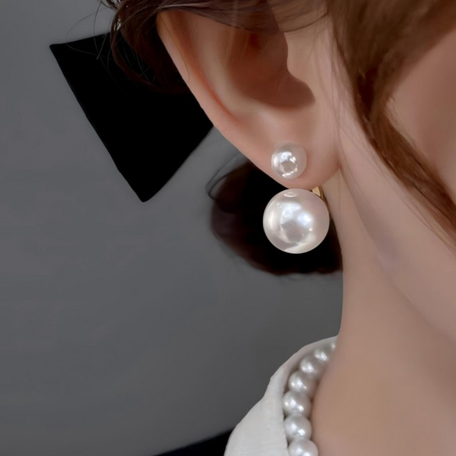 비비드칙 14KGF 고급 진주 925은침 귀걸이