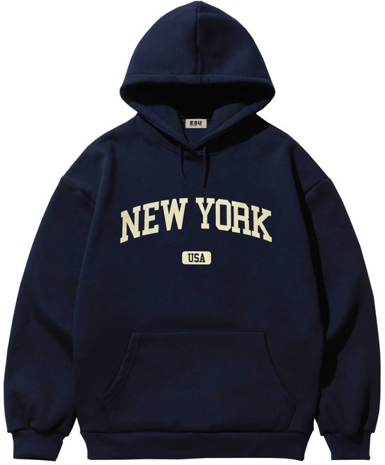 남녀공용 뉴욕 후드티 미국 대학 캐쥬얼 맨투맨