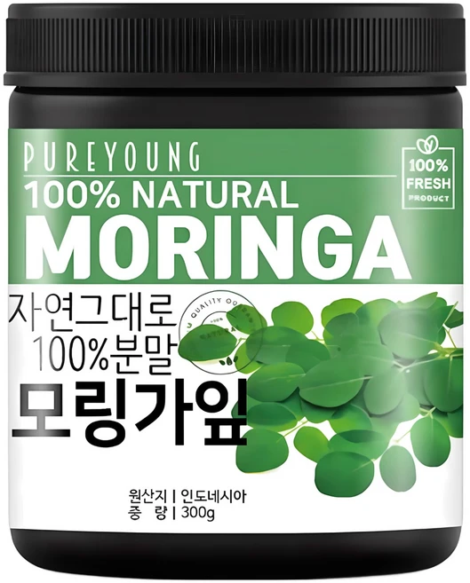 퓨어영 모링가 분말 300g, 1개 - 쿠팡