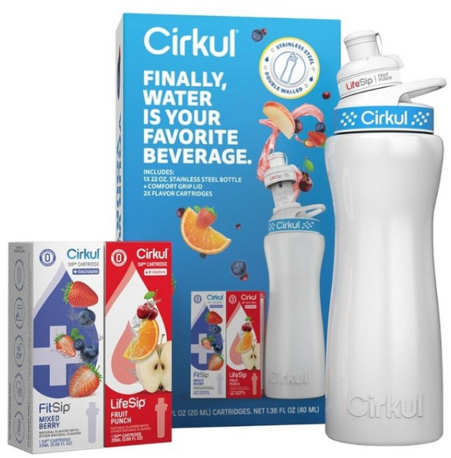 써큘 Cirkul 미스터비스트 650ml 보틀 물병 물통 과일향 과일맛 카트리지 2개 세트, 1개