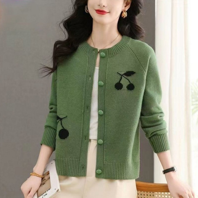 메인워크 중년여성 라운드넥 니트 가디건 긴팔 빅사이즈 가을 겨울 패션 루즈핏 데일리 스판 심플 엄마하객룩 간절기 스웨터 코트