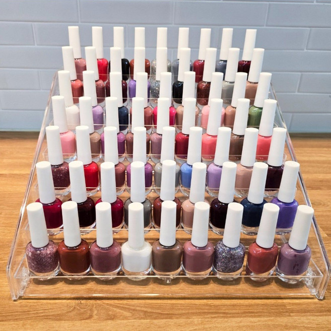 맑음충전소 업그레이드버전 원터치 조립형 매니큐어 진열대 젤네일 매니큐어 보관함 7단, 1개