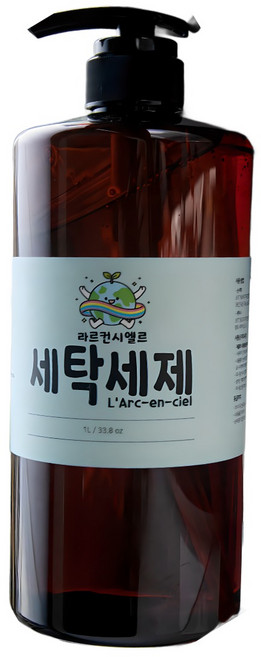 라르컨시엘르 세탁세제 전성분 천연계면활성제 EWG그린등급원료사용 순한세제, 2개, 1L
