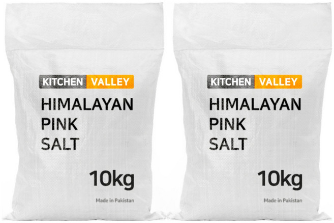 키친밸리 히말라야 핑크솔트 대용량 소금 암염, 10kg, 2개, 중간 소금