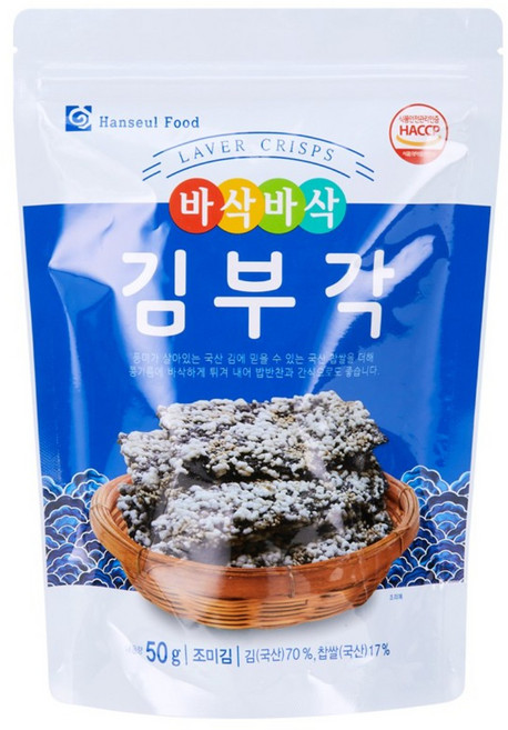 [한설식품][본사직영] 국내산 김부각50g x 5개, 김부각 5개입, 50g, 1개