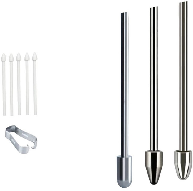 갤럭시탭 S펜 메탈 펜촉 반영구 S10 S9 S8 S7 플러스 FE 울트라 S6 라이트 lite 호환, 1세트, 티타늄 세모2P+둥근1P+일반펜촉5P