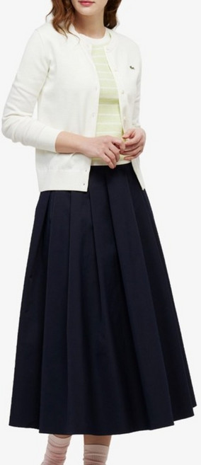 [라코스테 공식] 여성 플리츠 미드랭스 스커트 JF523E-56G HDE